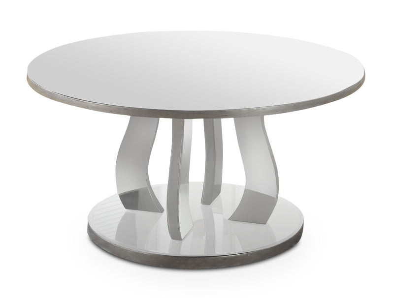 Laurel Coffee Table - Glam style Coffee Table in Silver Glass and Wood