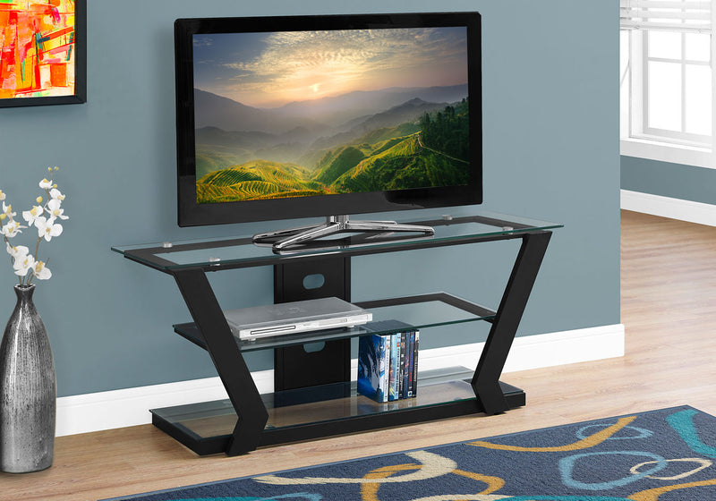 Abram 48\" Modern TV Stand with Storage and Cable Management for TVs up to 55\"- Black