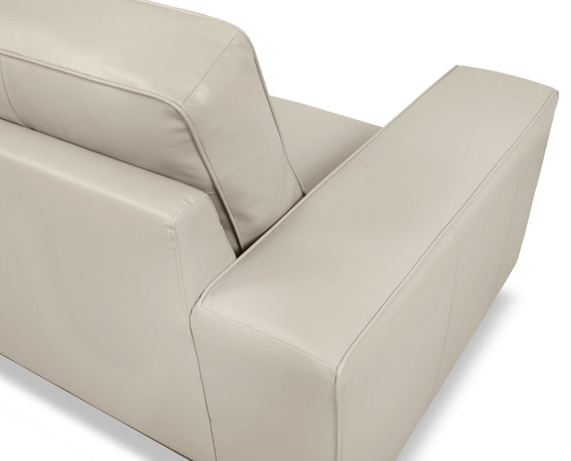 Kai Genuine Leather Sofa – Silver