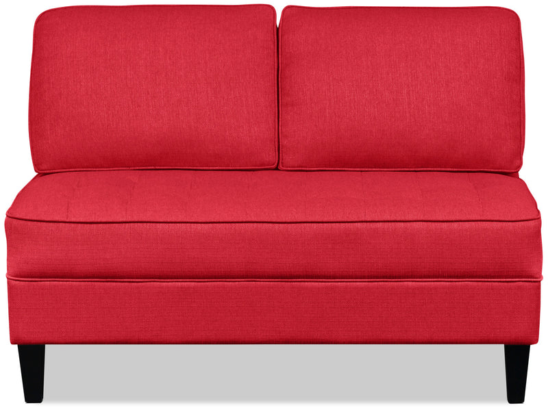 Paris Linen-Like Fabric Armless Loveseat – Cherry