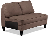 Paris Linen-Look Fabric Armless Loveseat – Chocolate
