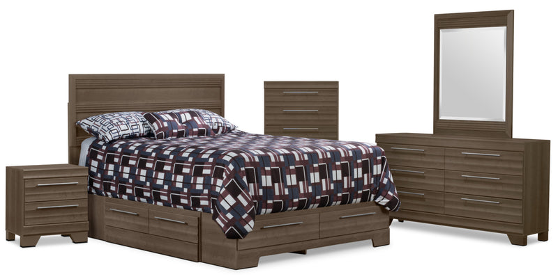 Olivia 7-Piece Full Storage Bedroom Package – Grey