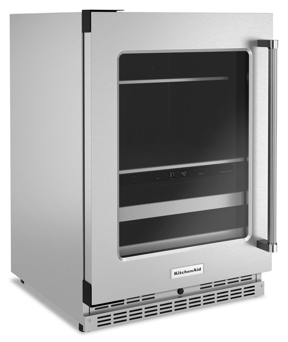 KitchenAid 24\" 4.9 Cu. Ft. Undercounter Beverage Refrigerator - Stainless Steel - KUBL314KSS