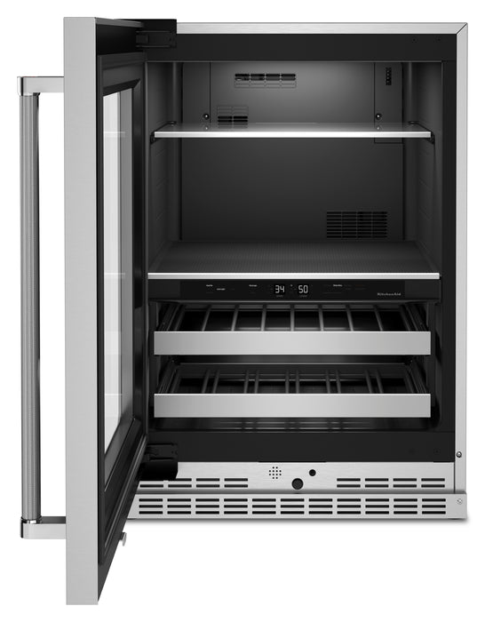 KitchenAid 24\" 4.9 Cu. Ft. Undercounter Beverage Refrigerator - Stainless Steel - KUBL314KSS