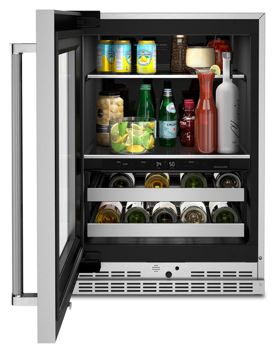 KitchenAid 24\" 4.9 Cu. Ft. Undercounter Beverage Refrigerator - Stainless Steel - KUBL314KSS