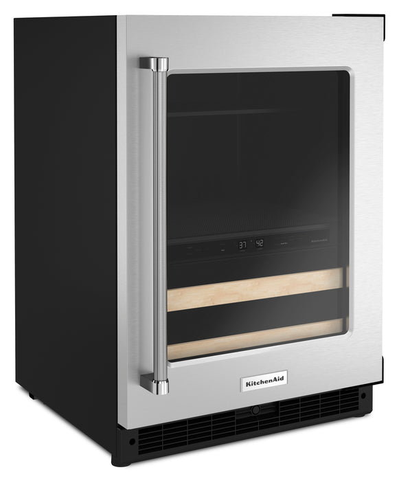 KitchenAid 24\" 4.9 Cu. Ft. Undercounter Beverage Refrigerator - Stainless Steel - KUBR214KSB