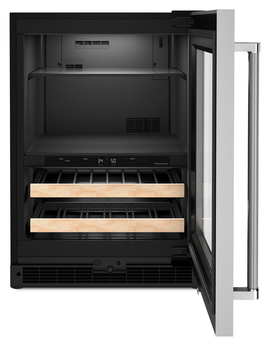 KitchenAid 24\" 4.9 Cu. Ft. Undercounter Beverage Refrigerator - Stainless Steel - KUBR214KSB