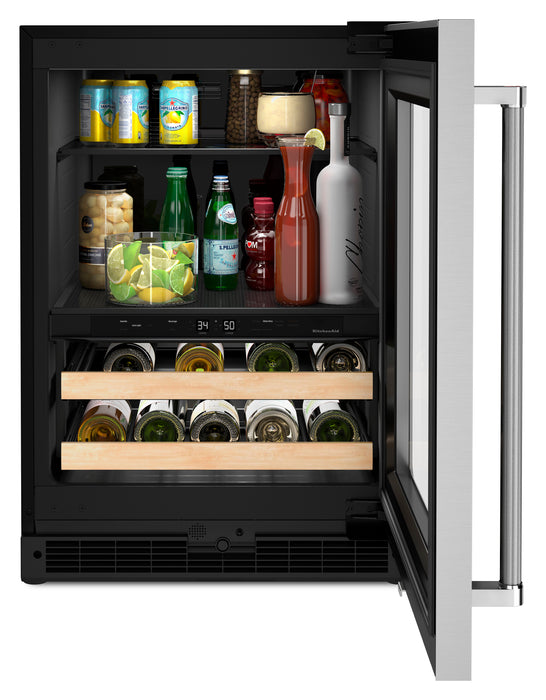 KitchenAid 24\" 4.9 Cu. Ft. Undercounter Beverage Refrigerator - Stainless Steel - KUBR214KSB