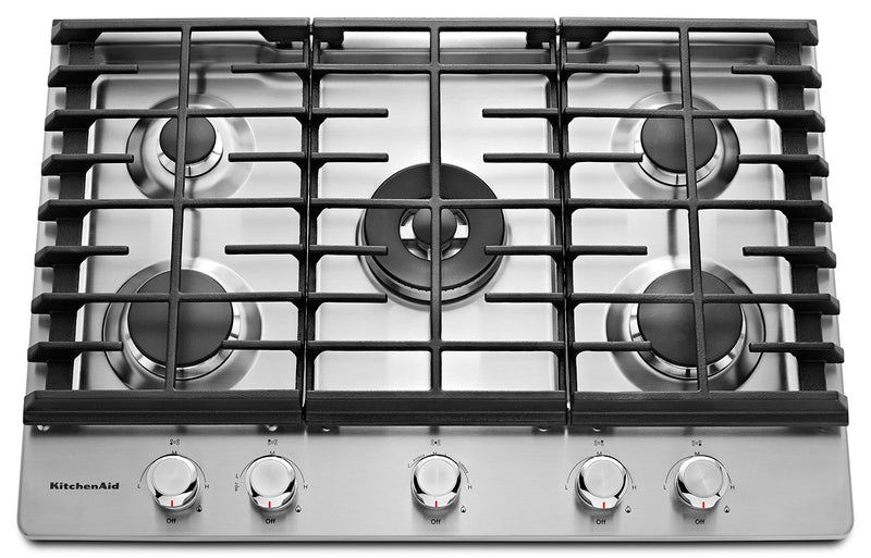 KitchenAid 30" 5- Burner Gas Cooktop – KCGS550ESS - Gas Cooktop in Stainless Steel