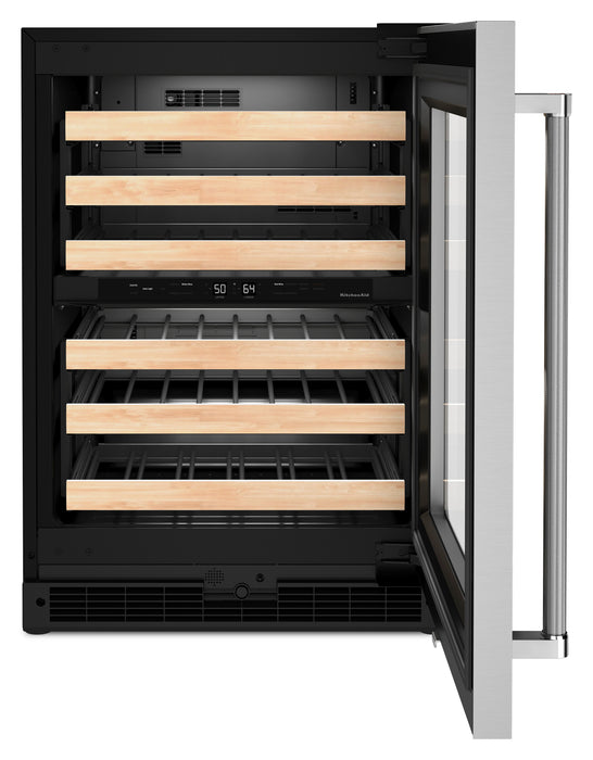 KitchenAid 24\" 5 Cu. Ft. Undercounter Wine Refrigerator - Stainless Steel - KUWR214KSB