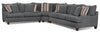 Putty 3-Piece Chenille Condo Sectional - Grey