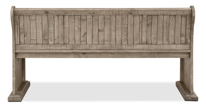 Keswick Dining Bench, Pine Wood, 67.75\"W - Dovetail Grey