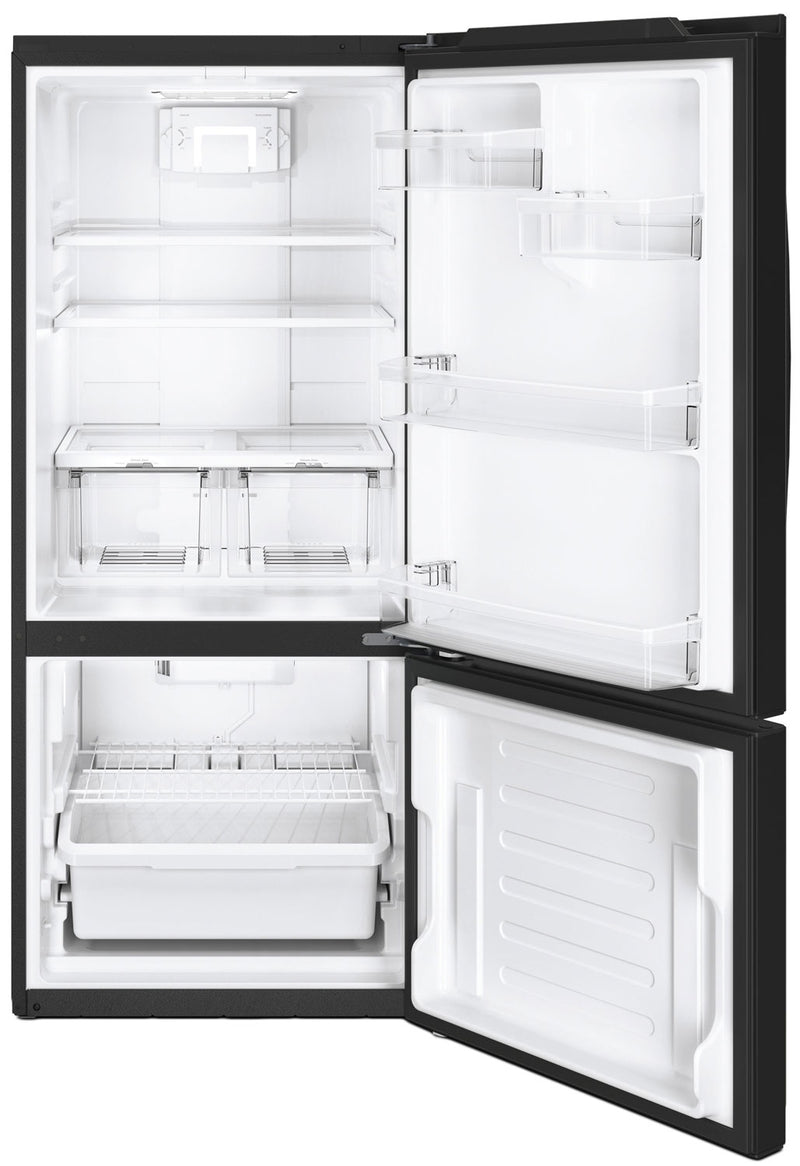 GE 20.9 Cu. Ft. Bottom-Freezer Refrigerator – GBE21AGKBB | The Brick