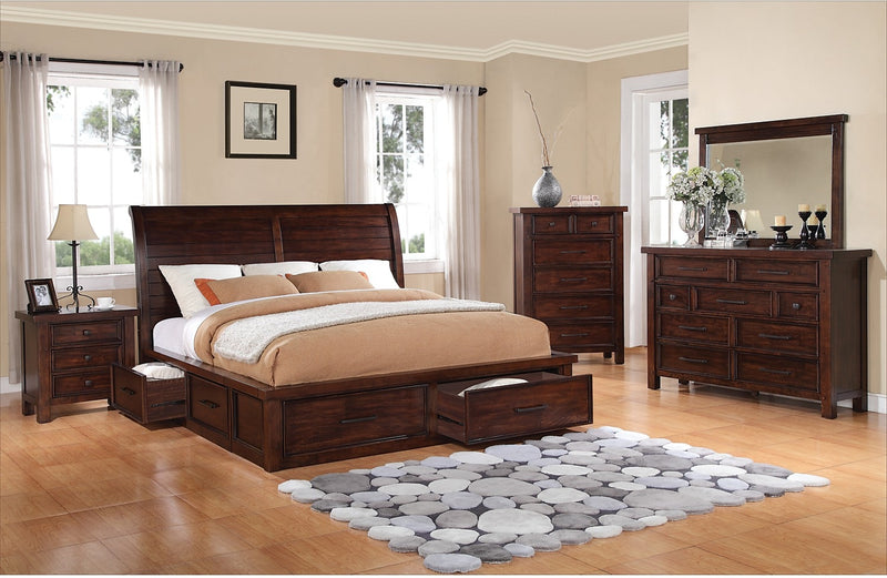 Sonoma 8-Piece Queen Storage Bedroom Set - Dark Brown