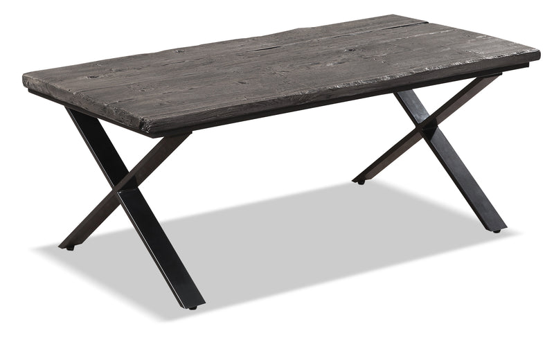 Astana Coffee Table - Industrial style Coffee Table in Grey Metal and Wood