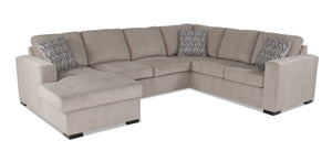 Legend 3-Piece Left-Facing Chenille Sleeper Sectional Sofa - Platinum | Sofa-lit sectionnel de gauche Legend 3 pièces en chenille - platine | LEGPL3SL