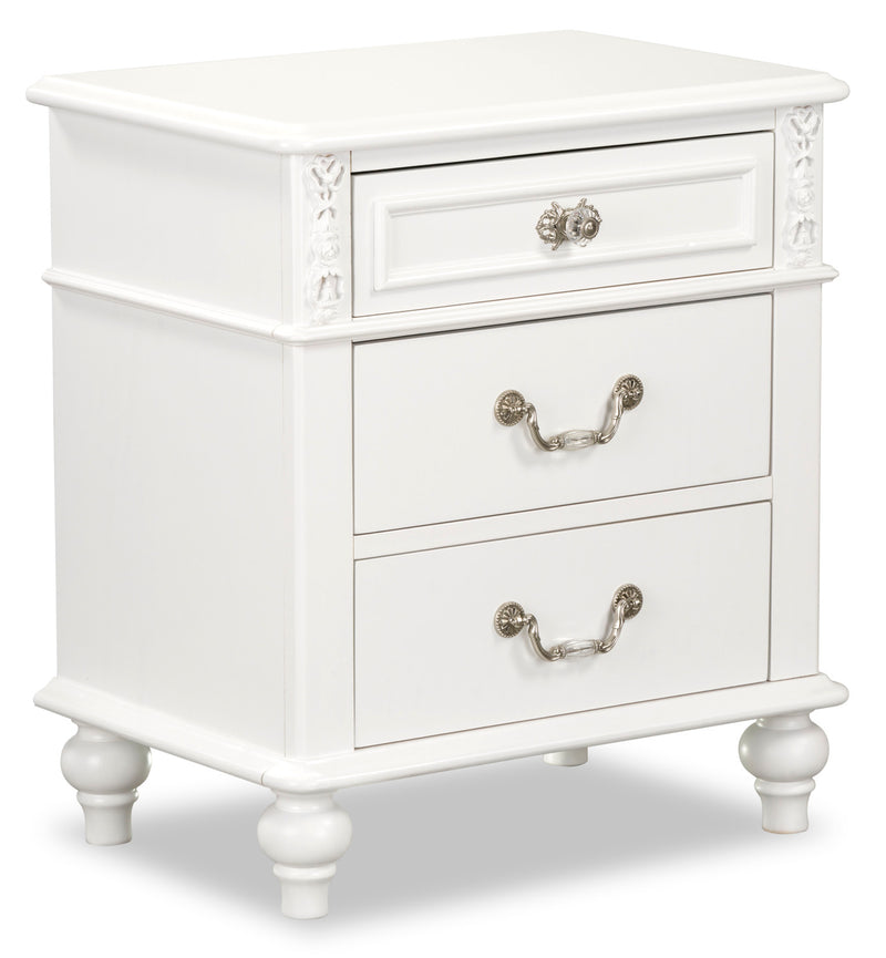 Livy Nightstand - Traditional, Glam style Nightstand in White Pine