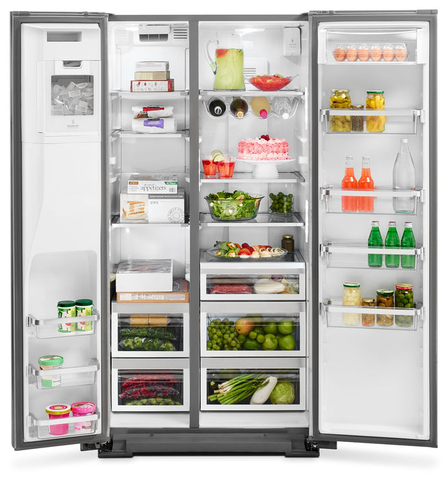 KitchenAid 22.6 Cu. Ft. Counter-Depth Side-by-Side Refrigerator - Stainless Steel