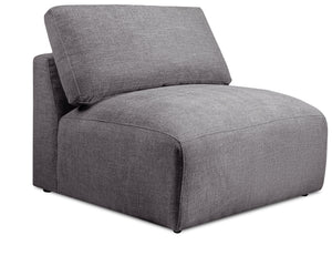 Lotus Chenille Armless Chair - Charcoal