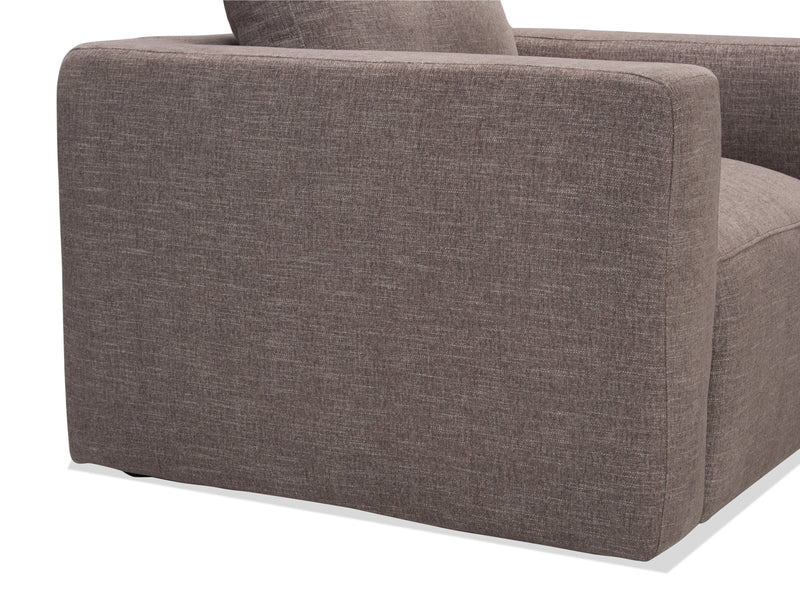 Kort & Co. Lotus 42\" Chenille Fabric Chair with Feather Down Cushions - Coffee Brown