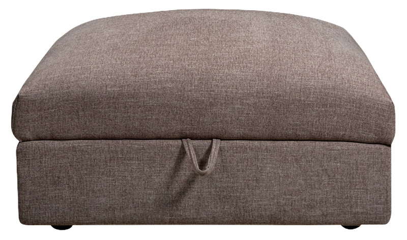 Kort & Co. Lotus Modular 38\" Chenille Fabric Storage Ottoman with Feather Down Cushion - Coffee Brown