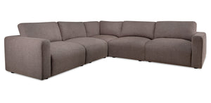 Lotus Chenille 5-Piece Modular Sectional - Coffee