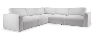 Lotus Chenille 5-Piece Modular Sectional - Linen | Sofa sectionnel modulaire Lotus 5 pièces en chenille - lin | LOTUGYS5
