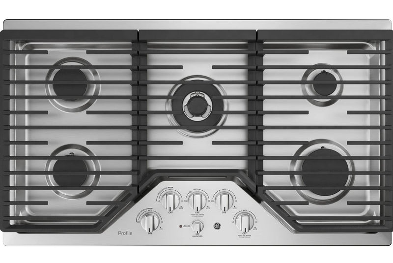 Profile 36\" 5-Element Gas Cooktop - Stainless - PGP9036SLSS