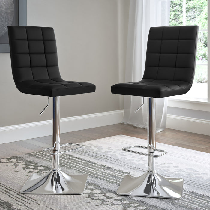 Axel High-Back Adjustable Bar Stool, Set of 2 – Black