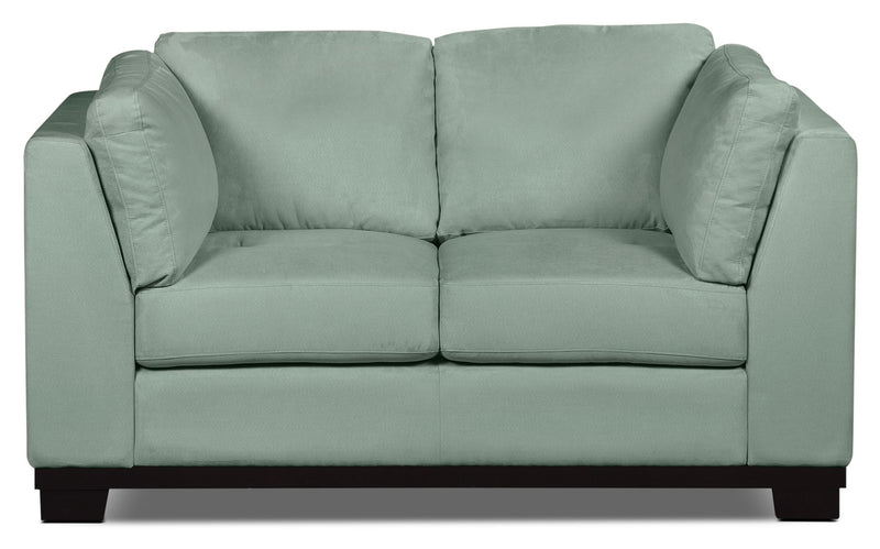 Oakdale Microsuede Loveseat – Aqua