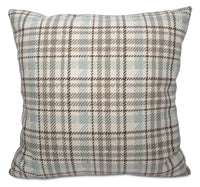 Kirk Accent Pillow – Blue, Taupe and Ivory