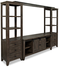 Madison Barn Door 4-Piece Entertainment Centre with 60 TV Opening - Brown