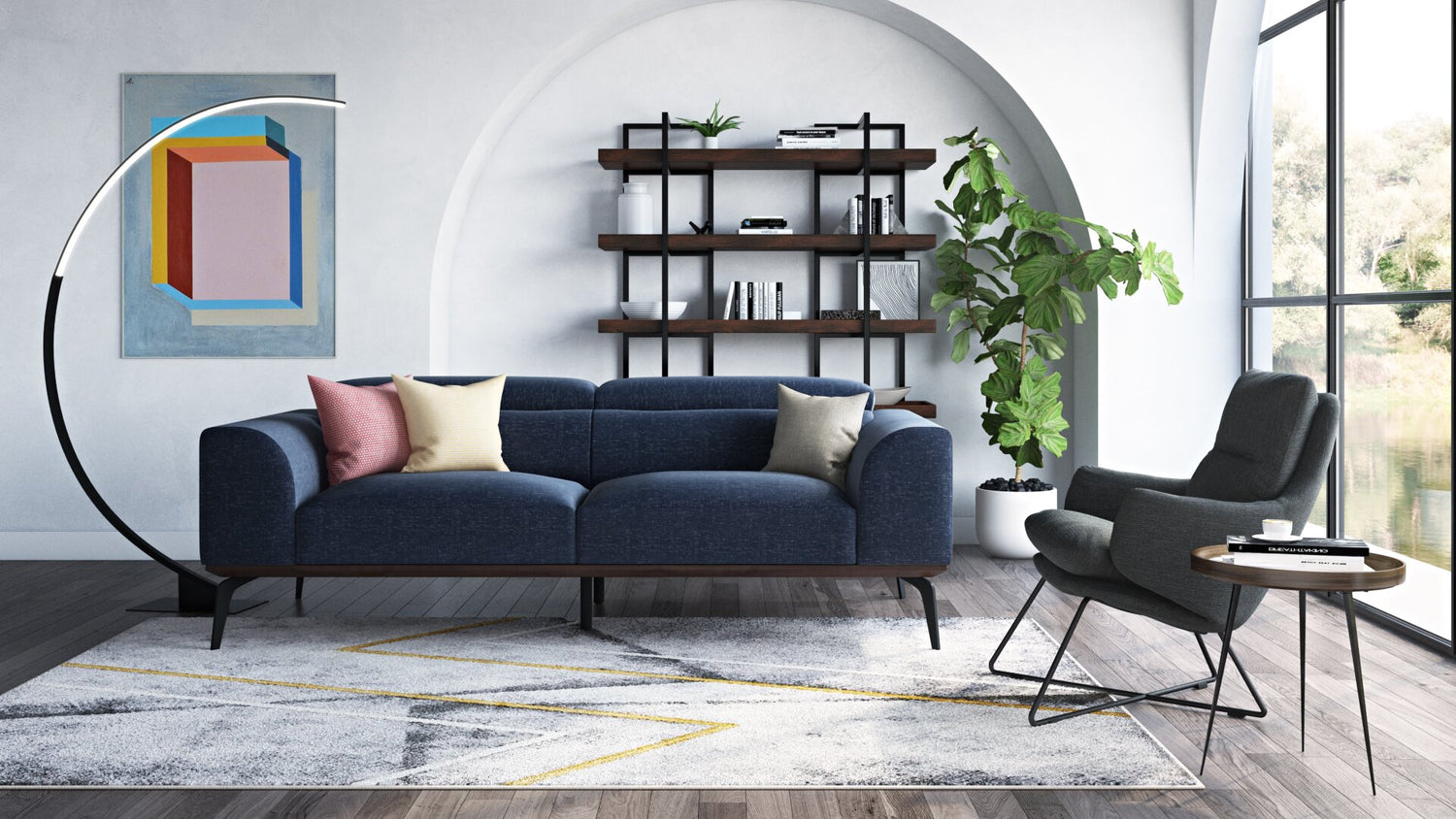 Manhattan Sofa Blue The Brick