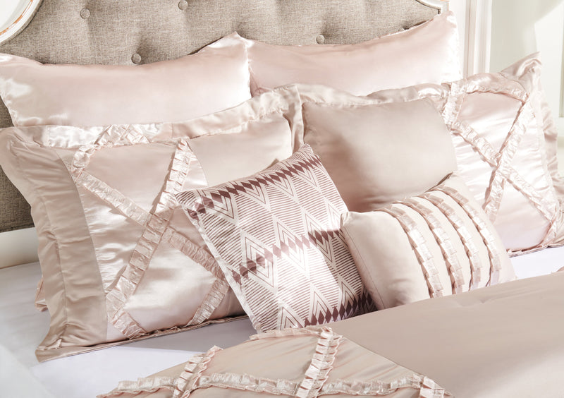 Margot 7-Piece Queen Comforter Set - Mocha