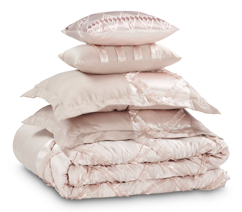 Margot 7-Piece Queen Comforter Set - Mocha