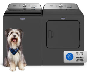Maytag 5.4 Cu. Ft. Pet Pro Top-Load Washer and 7 Cu. Ft. Gas Dryer - Volcano Black