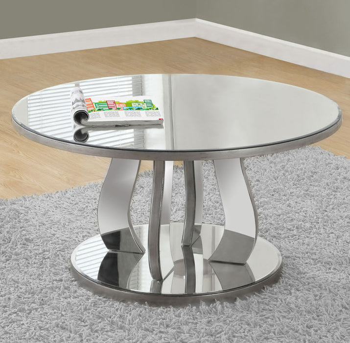 Laurel 36\" Glam Coffee Table - Mirrored 