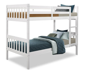 Miko Twin Open Panel Bunk Bed – White | Lits simples superposés Miko à panneau ouvert - blancs | MIKWTTBK