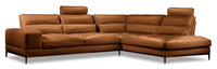 Milan 2-Piece Right-Facing Sectional with Two Headrests - Brown 