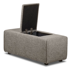 Modera Linen-Look Fabric Storage Console - Grey | Console de rangement Modera en tissu d'apparence lin - gris