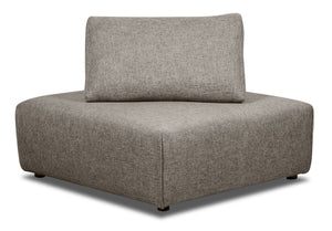 Modera Linen-Look Fabric Corner Chair - Grey