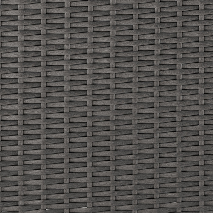 Morris Small Outdoor Patio Ottoman, Set of 2 - Hand-Woven Resin Wicker, Olefin Fabric, UV & Weather Resistant - Grey