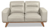 Kai Genuine Leather Loveseat – Silver