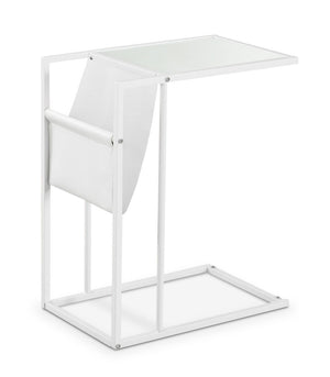 Durham Accent Table with Magazine Rack – White|Table d'appoint Durham avec porte-revues - blanche|DURWHCST