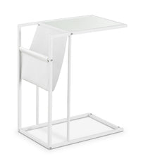 Durham Accent Table with Magazine Rack – White