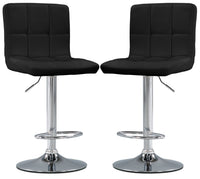 CorLiving High-Back Adjustable Bar Stool, Set of 2 - Black