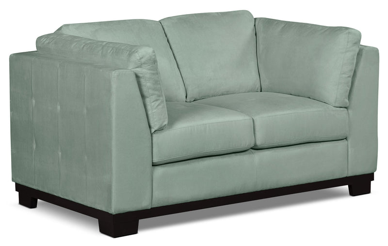 Oakdale Microsuede Loveseat – Aqua