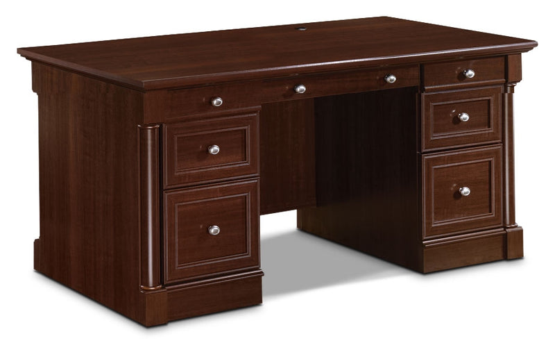 Palladia Executive Desk - Select Cherry - Traditional style Desk in Select Cherry Engineered Wood and Paper Laminate