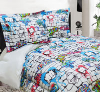 Graffiti Wall 2-Piece Twin Comforter Set