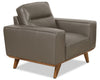 Kai Genuine Leather Chair – Grey